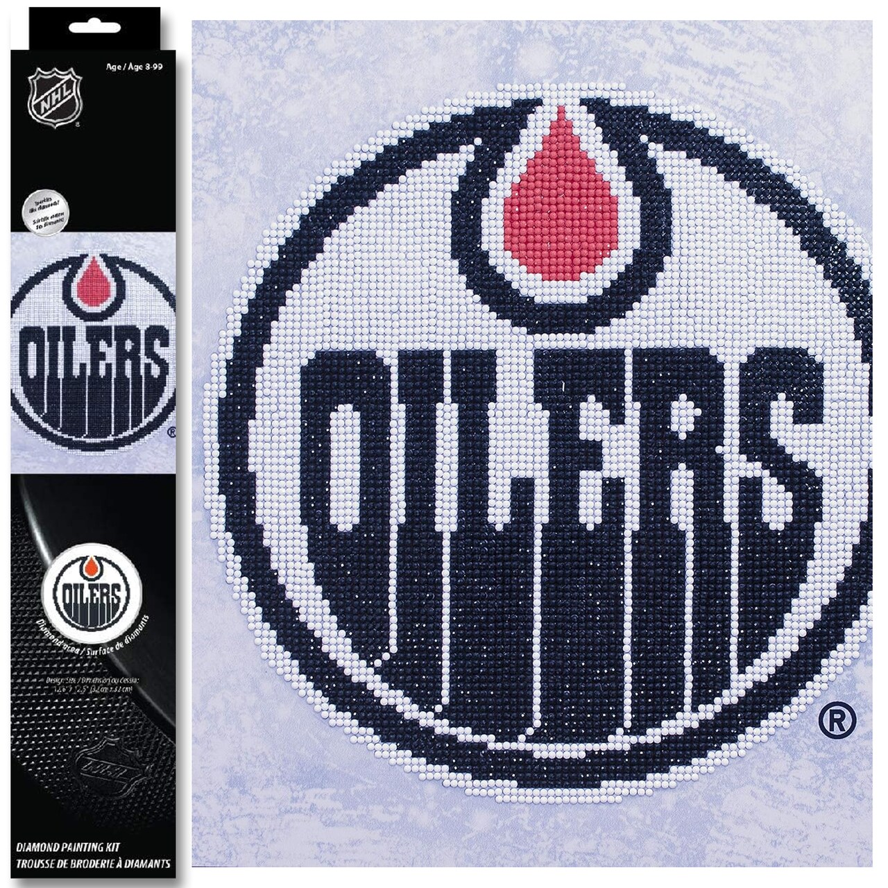 Diamond Dotz NHL Edmonton Oilers Hockey Diamond Painting Kits for Adults - Diamond Art Kits a Relaxing Creative Craft Kit with Dotz Gems 12.6x 12.6